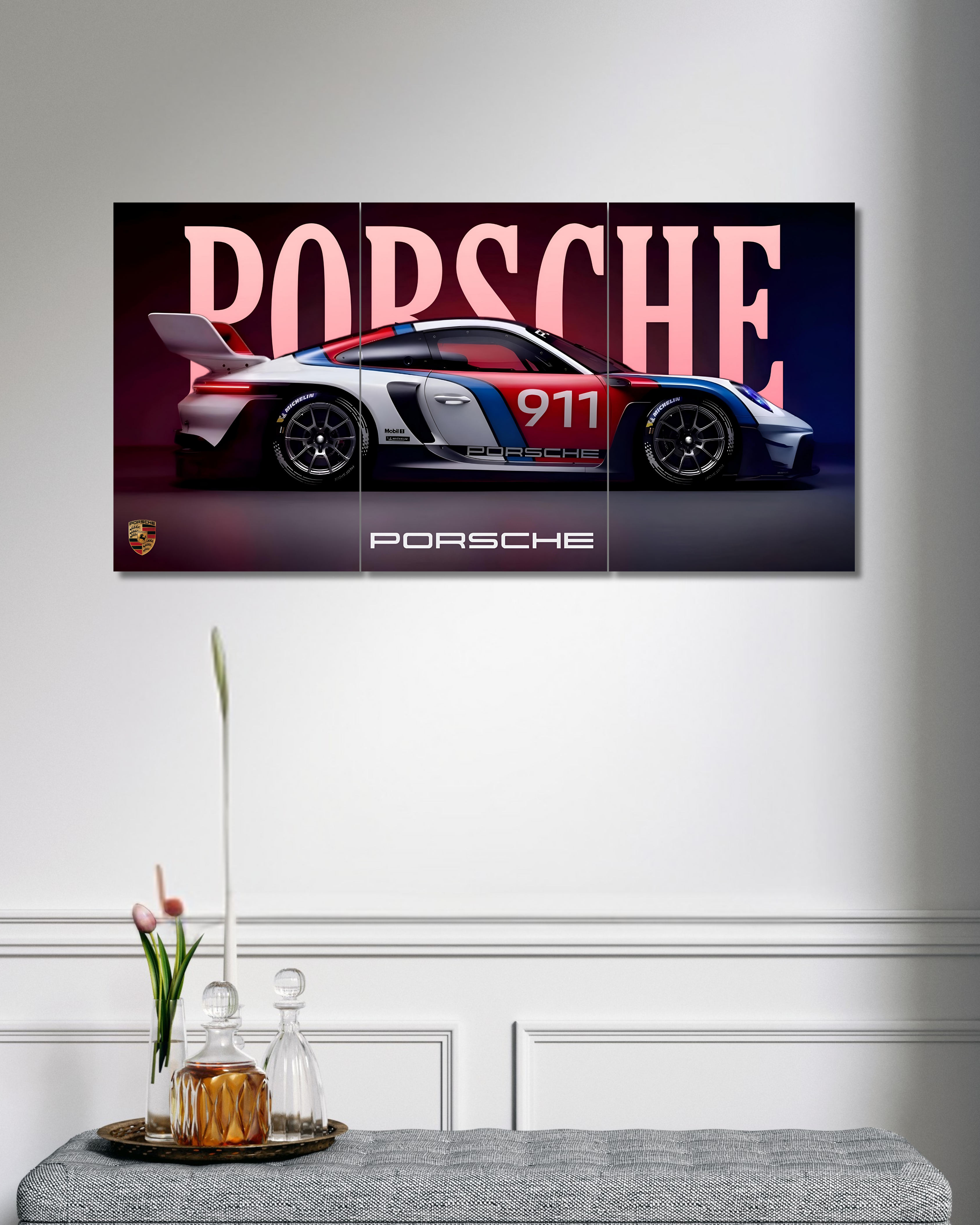 Porsche 911 GT3RS | Split Poster | 3 Piece Set | Cars
