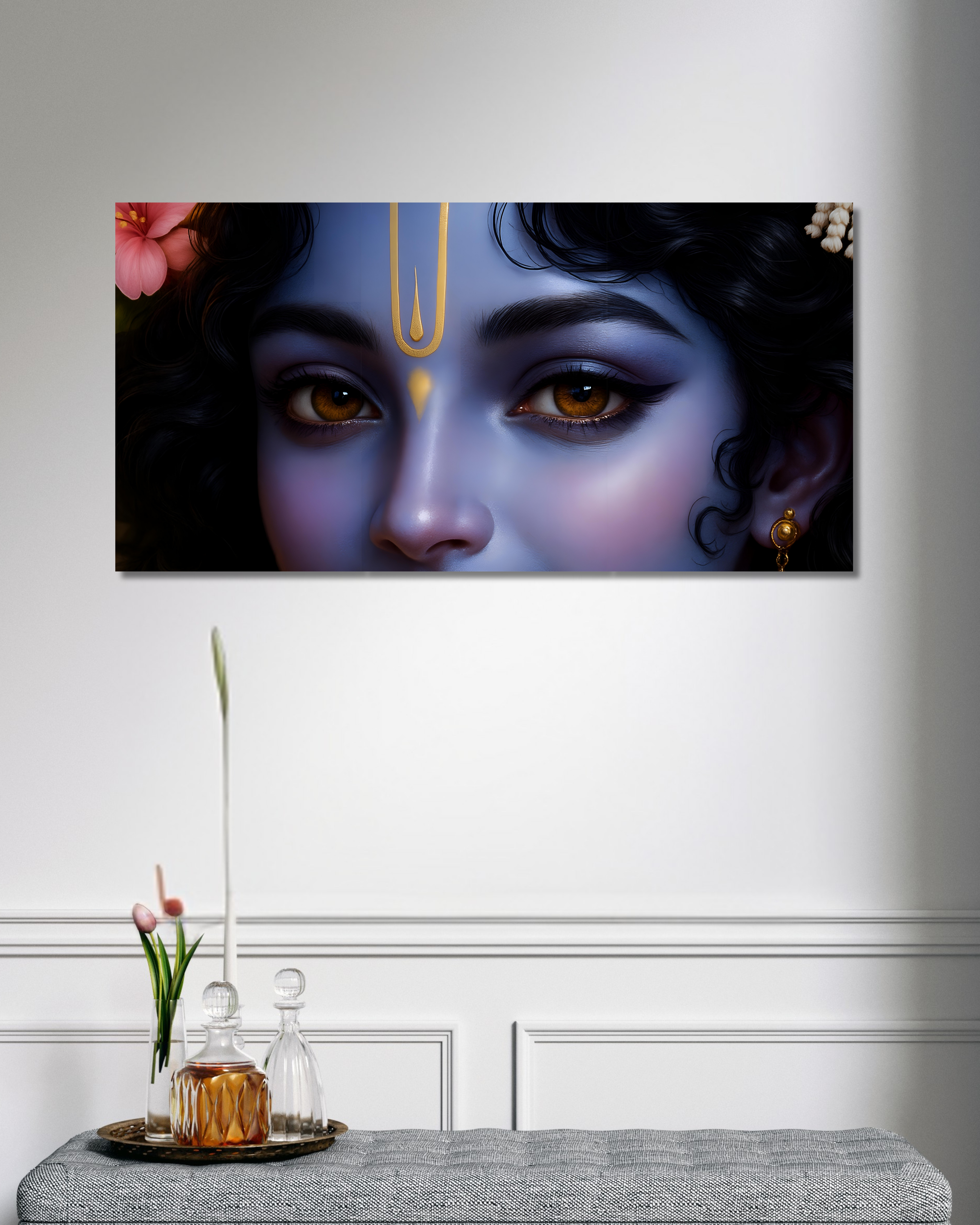 Shri Krishna Eyes | Split Poster | 3 Piece Set | Devotional