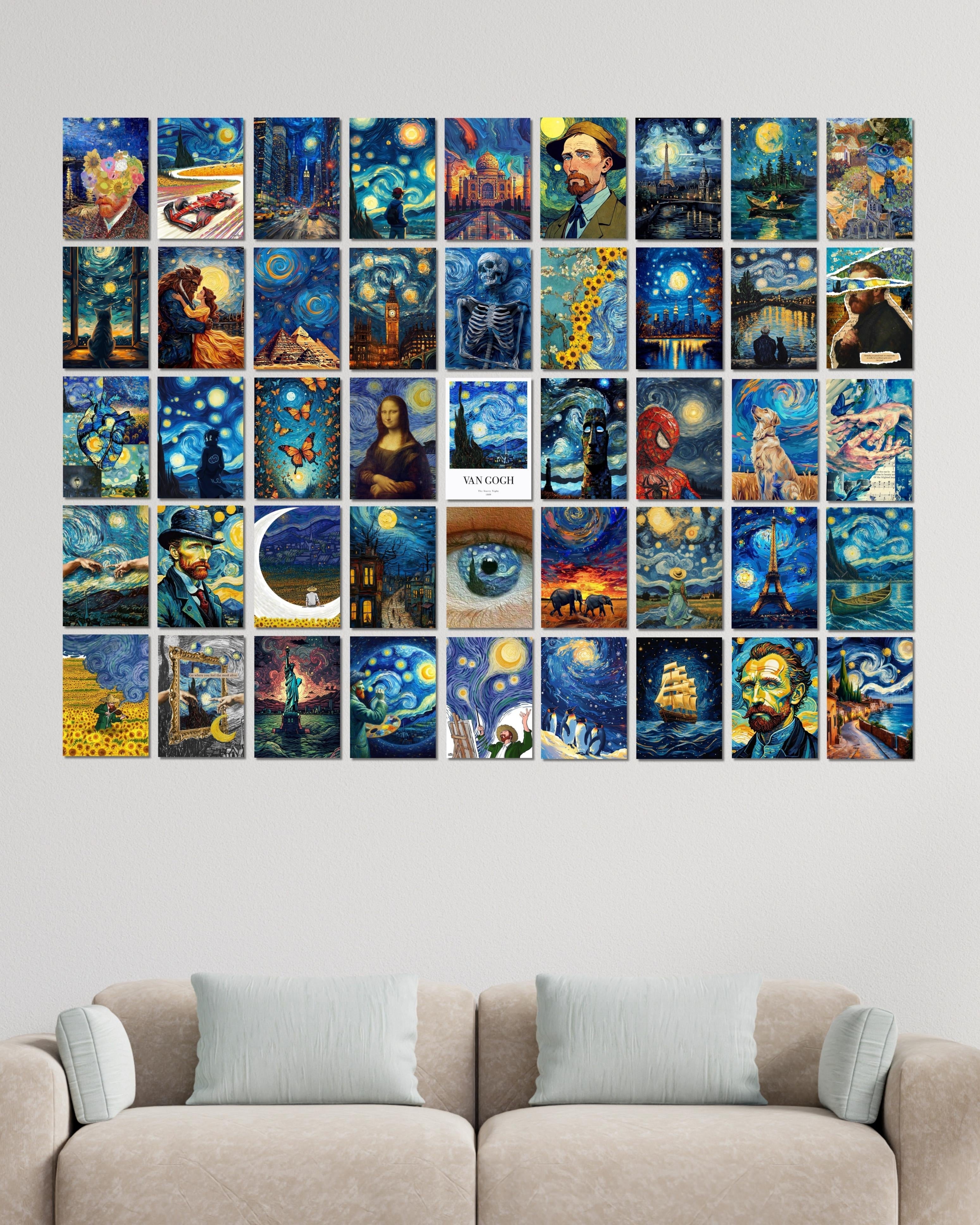 45 Iconic The Starry Night Collage Set