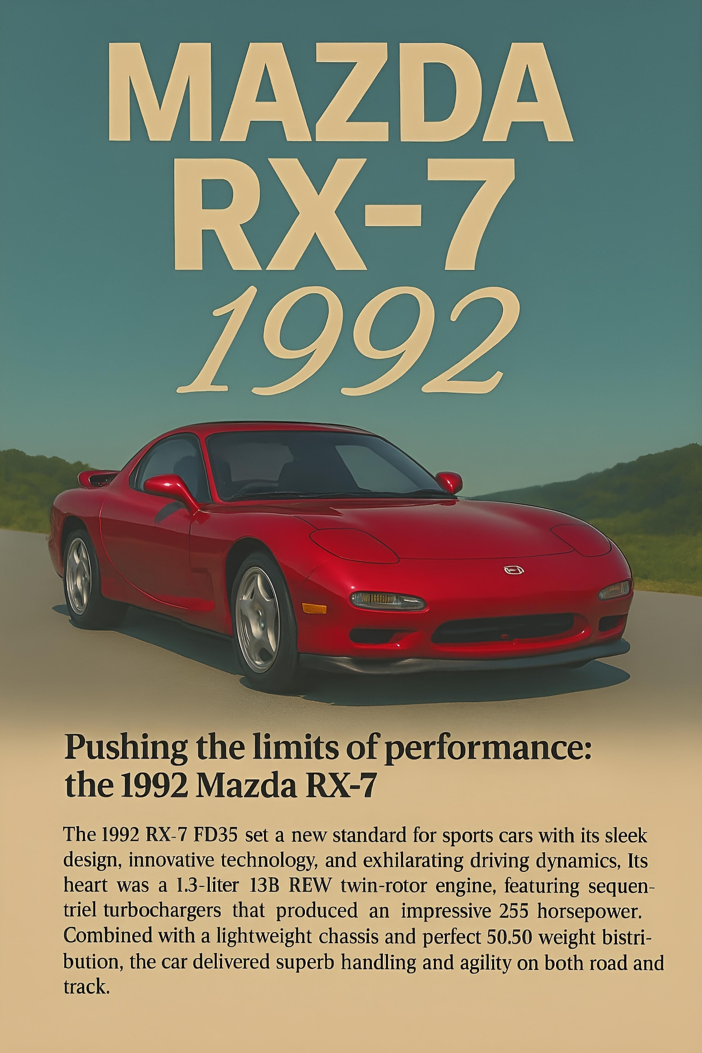Mazda RX-7 (1992) Hyper-Realistic | Vintage Cars