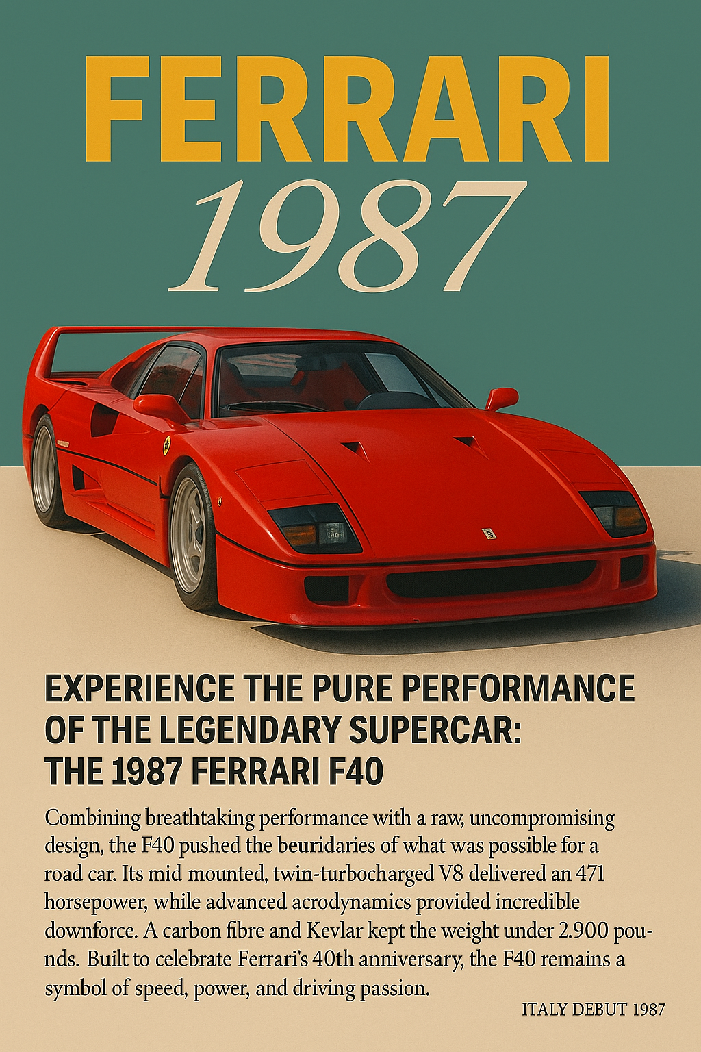 Ferrari F40 (1987)| Vintage Cars