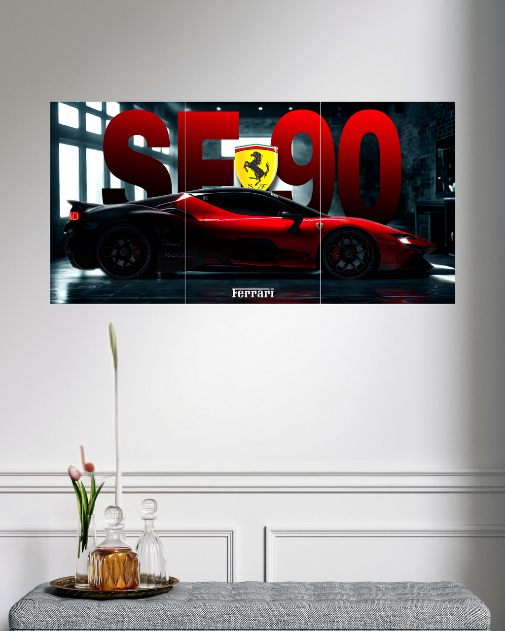 SF-90 F1 | Split Poster | 3 Piece Set | Cars