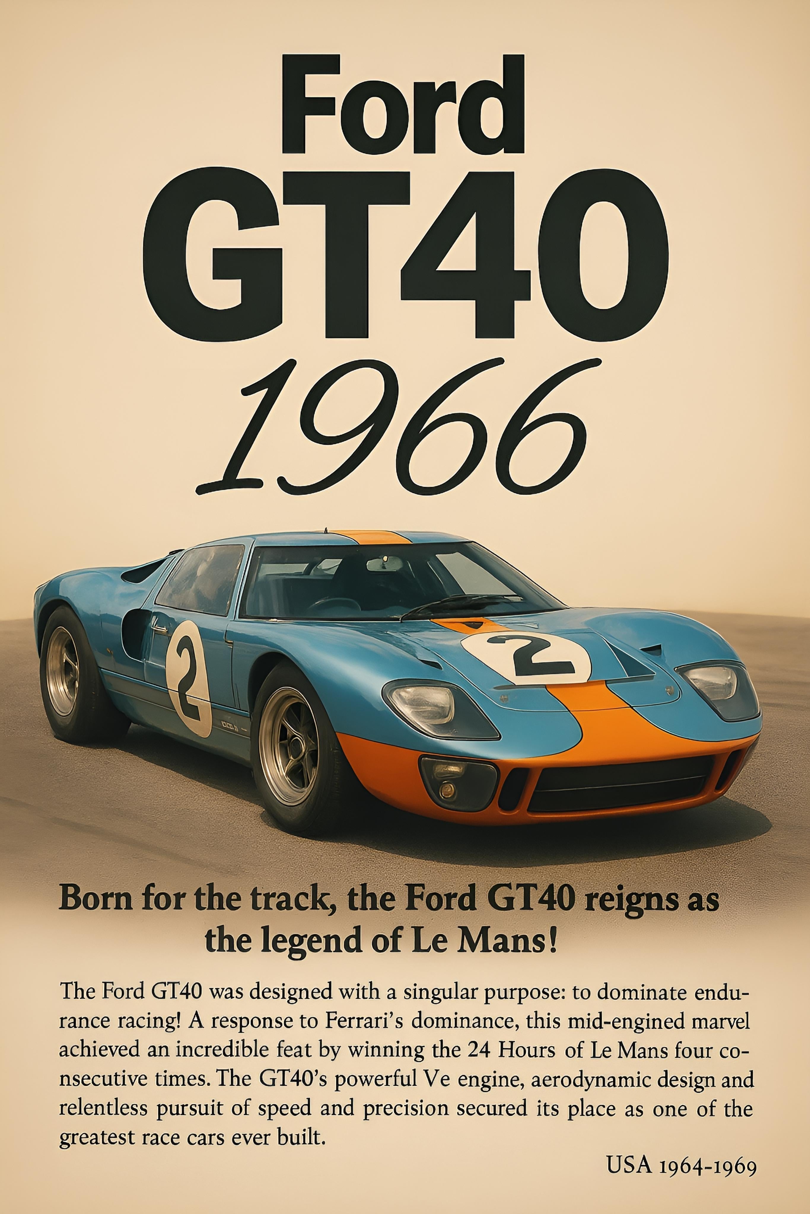 Ford GT40 (1966) Hyper-Realistic | Vintage Cars