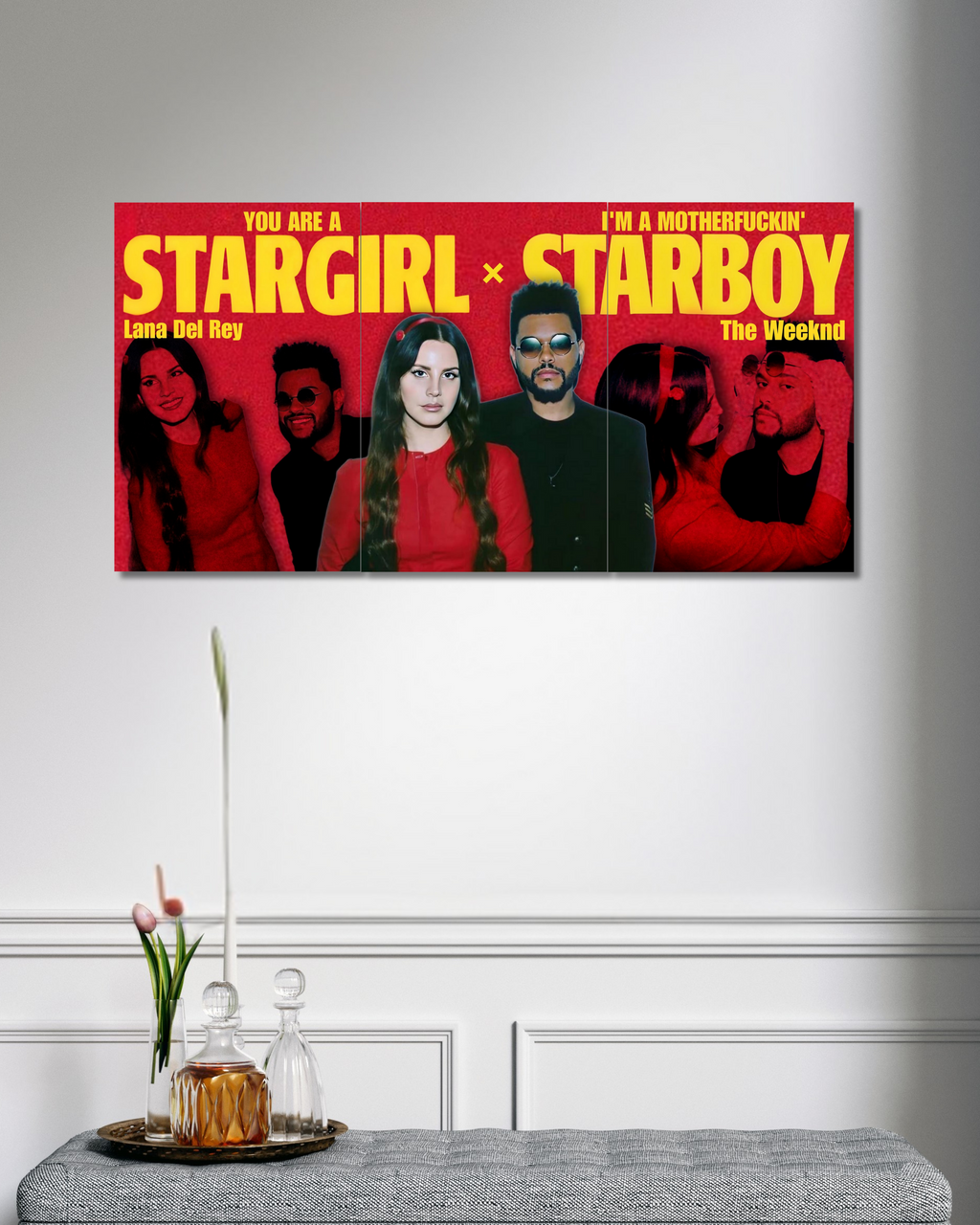 The Weeknd × Lana Del Rey | Split Poster | 3 Piece Set | Music