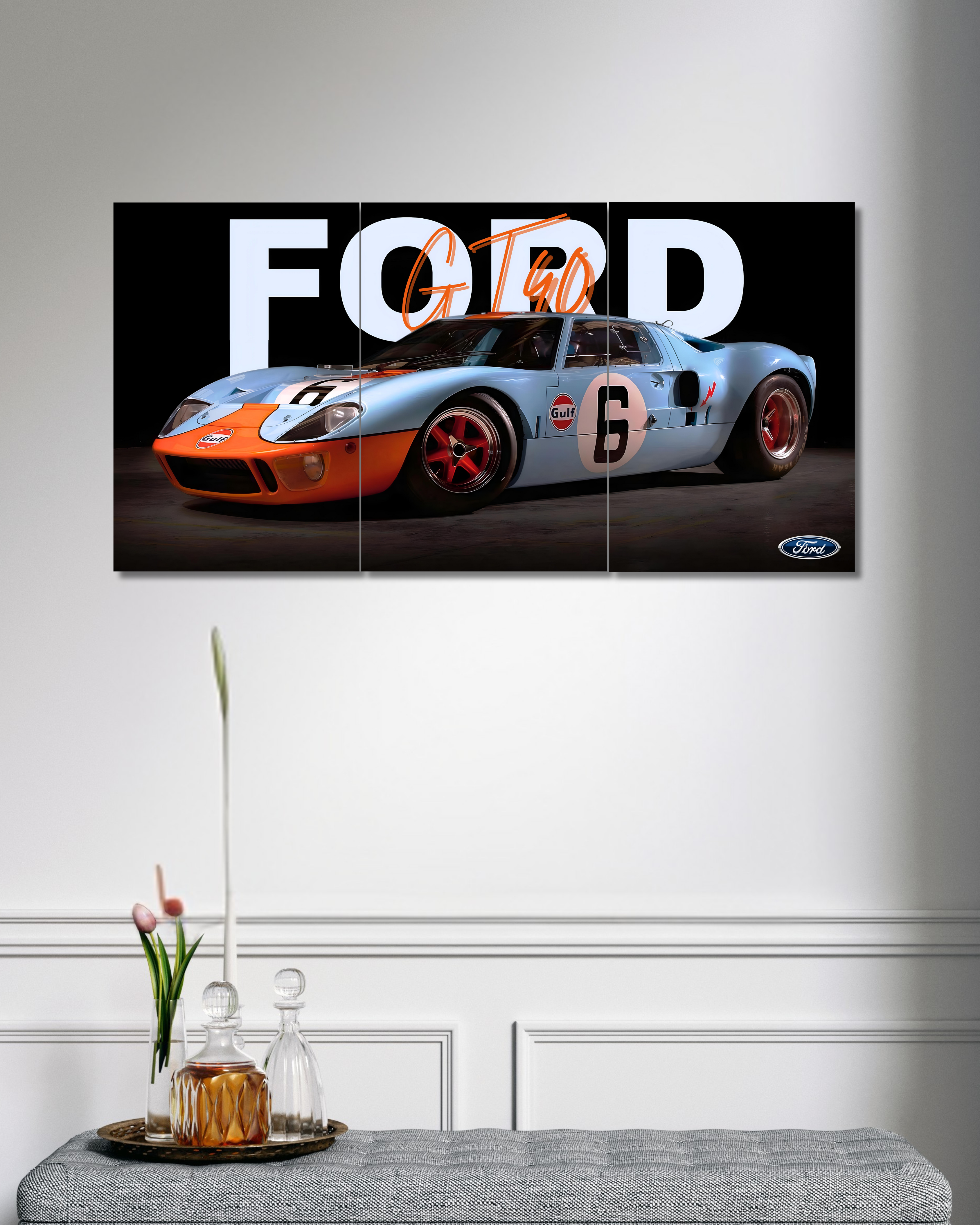 Ford GT40 | Split Poster | 3 Piece Set | Cars