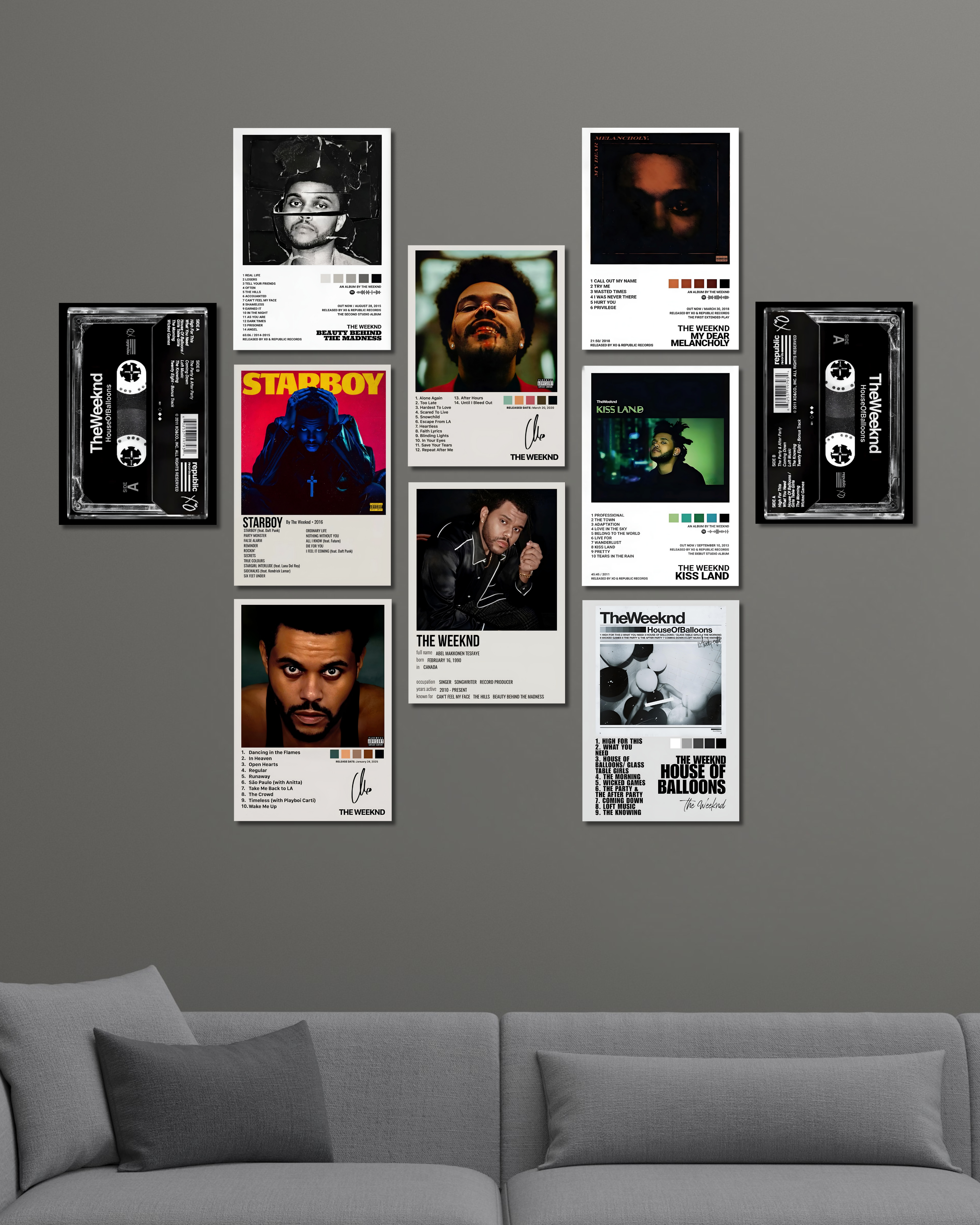 The Weeknd Album Card Collage Set