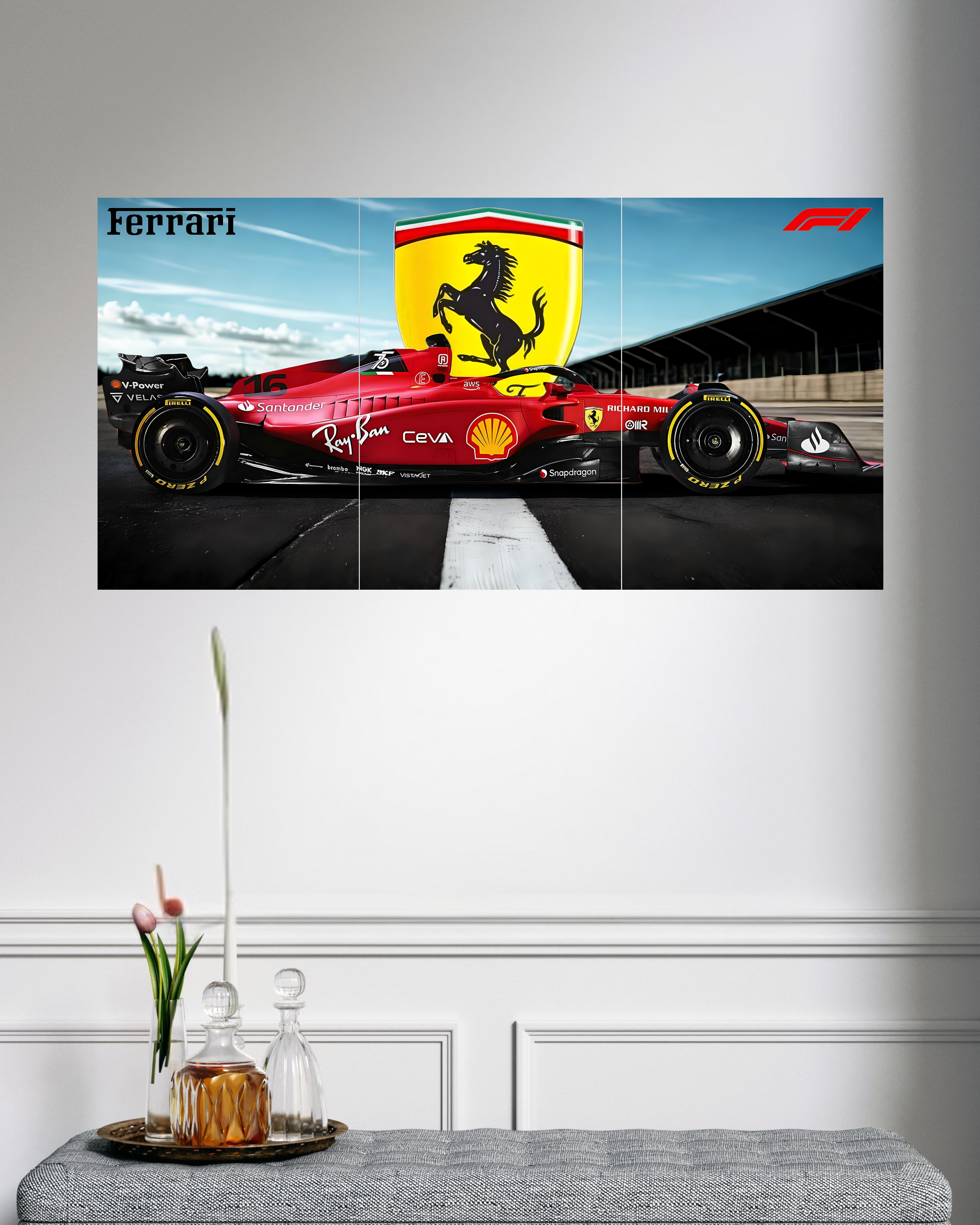 SF-24 F1 02 | Split Poster | 3 Piece Set | Cars