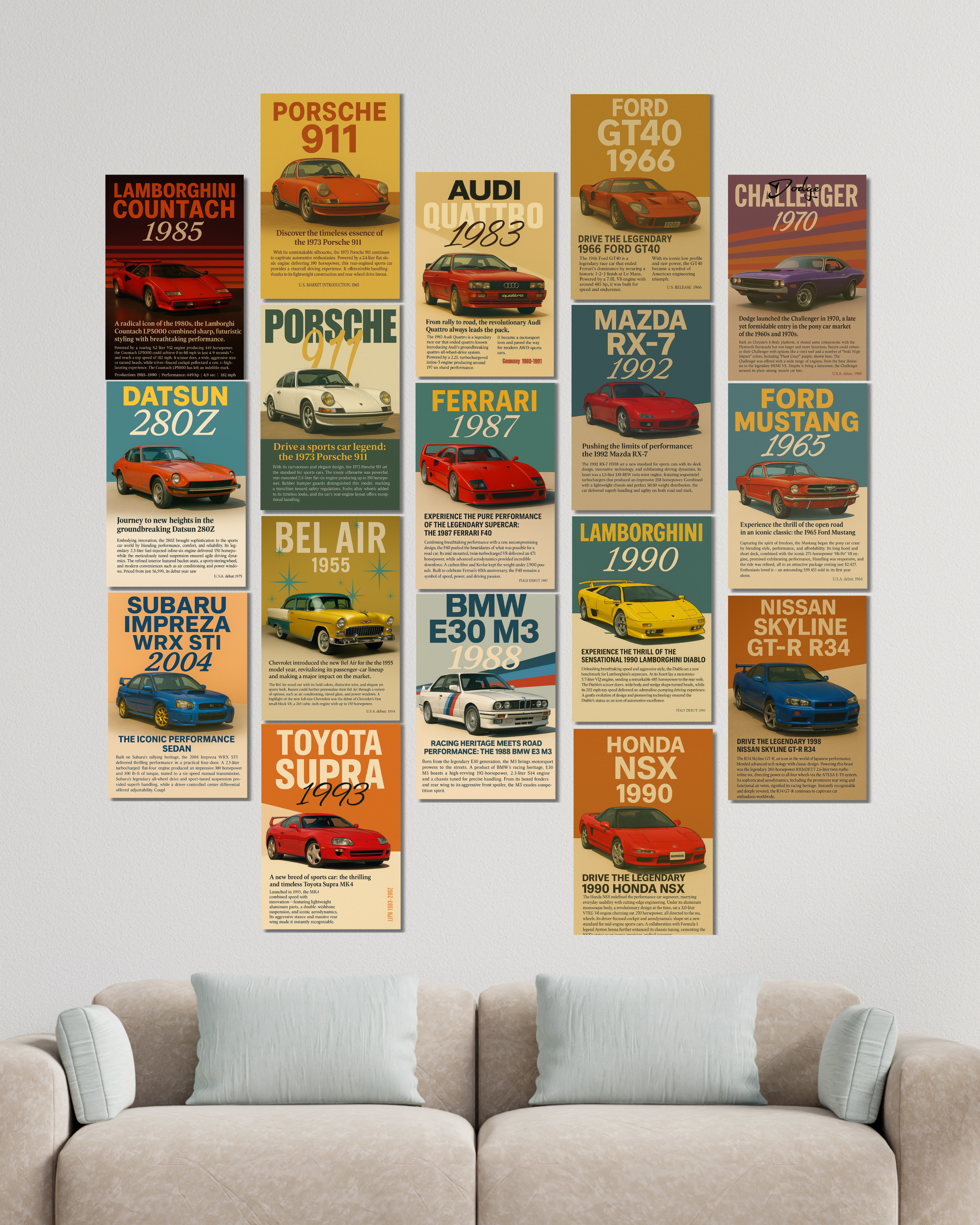 18 Classic Car Collage Set