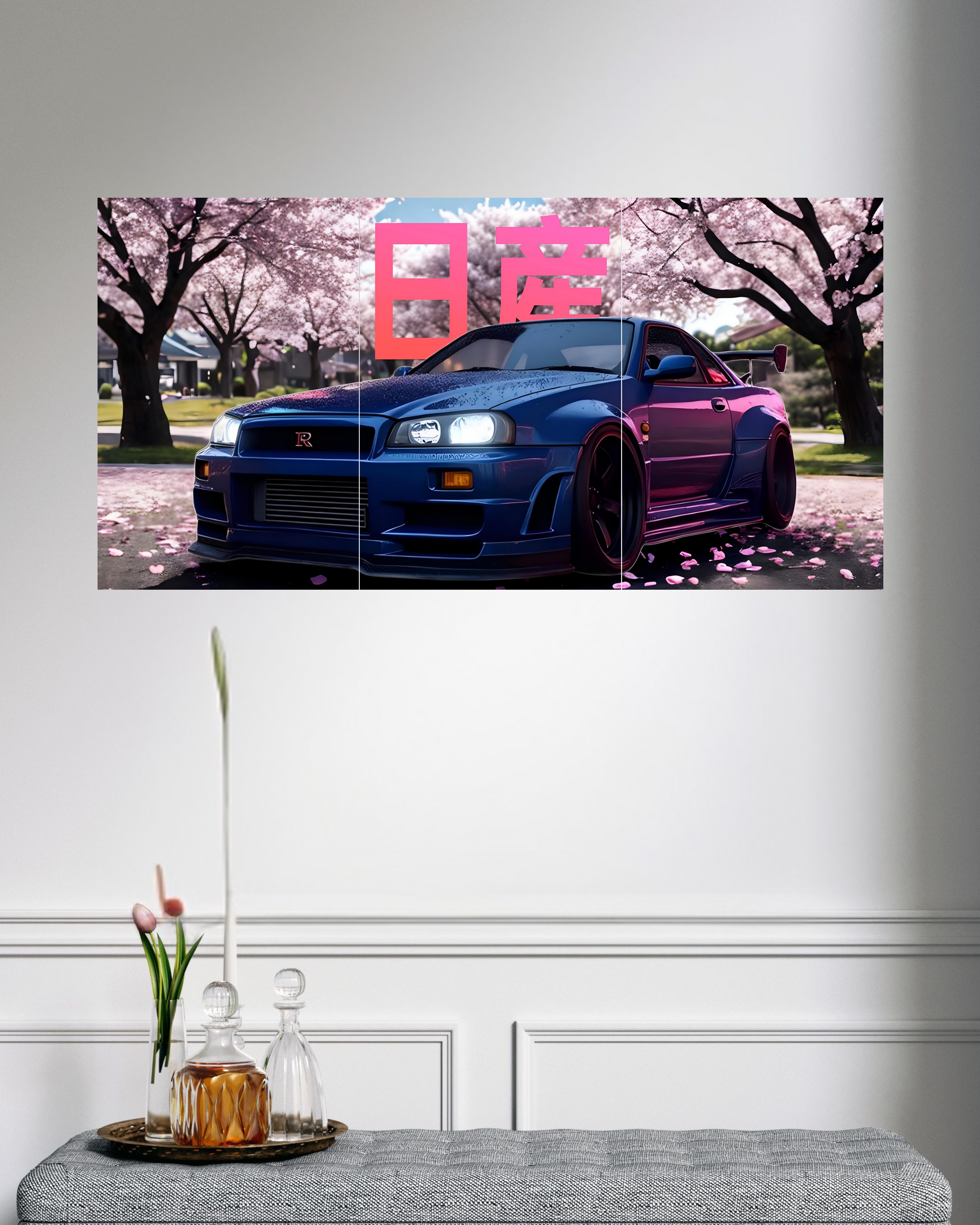 Nissan GTR R34 | Split Poster | 3 Piece Set | Cars