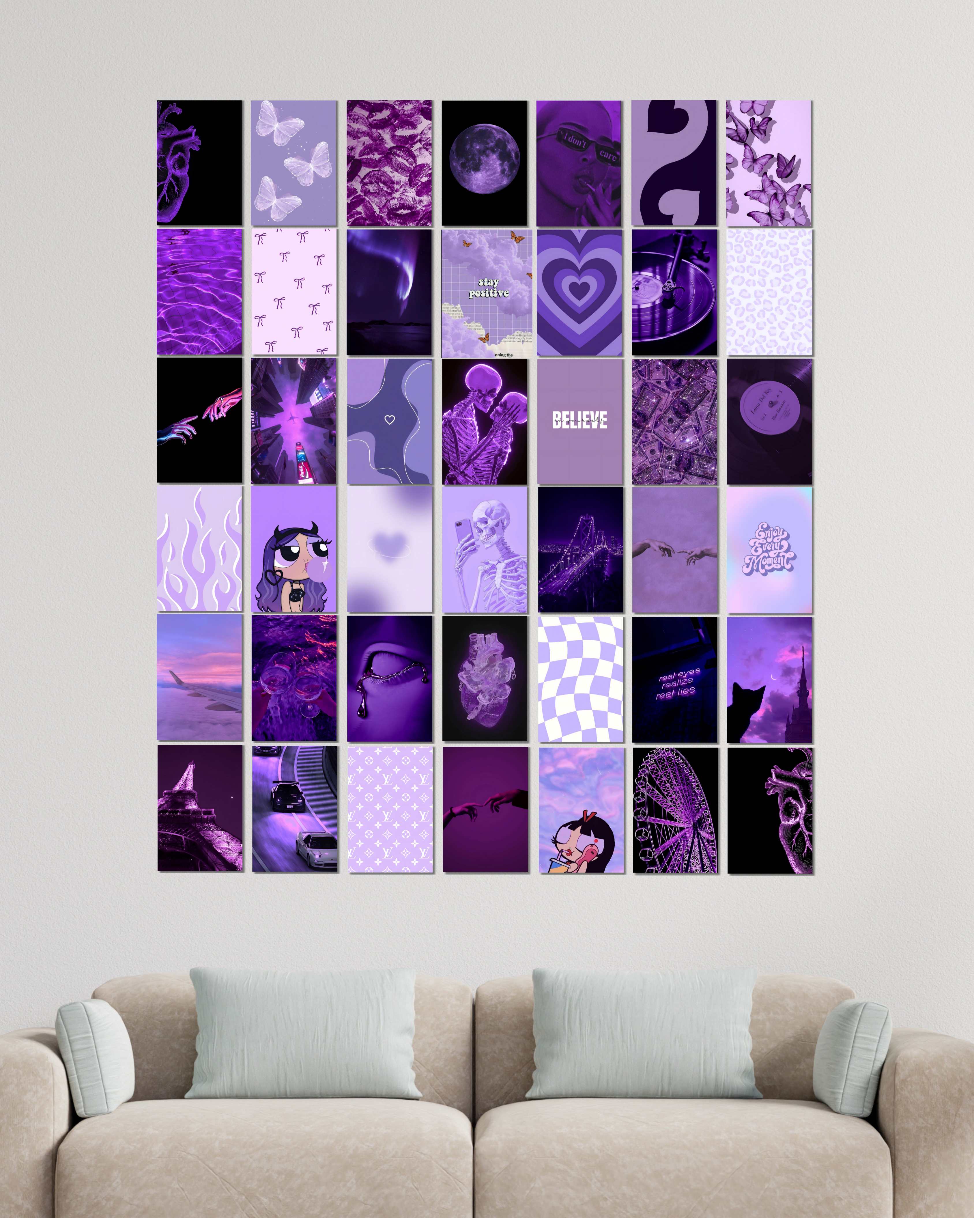 42 Aesthetic Purple Collage Set