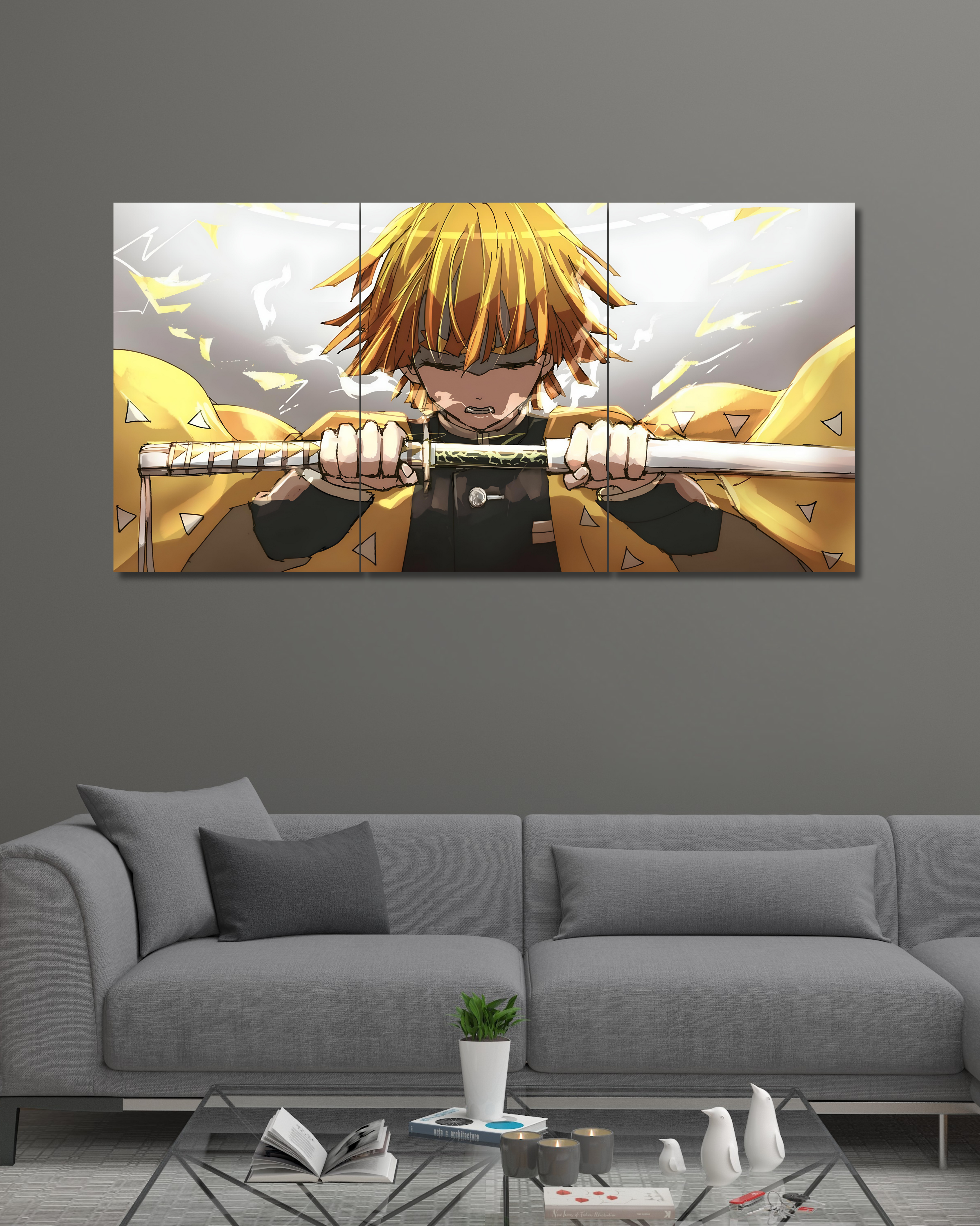 Zenitsu 04 | Demon Slayer | Split Poster | 3 Piece Set | Anime