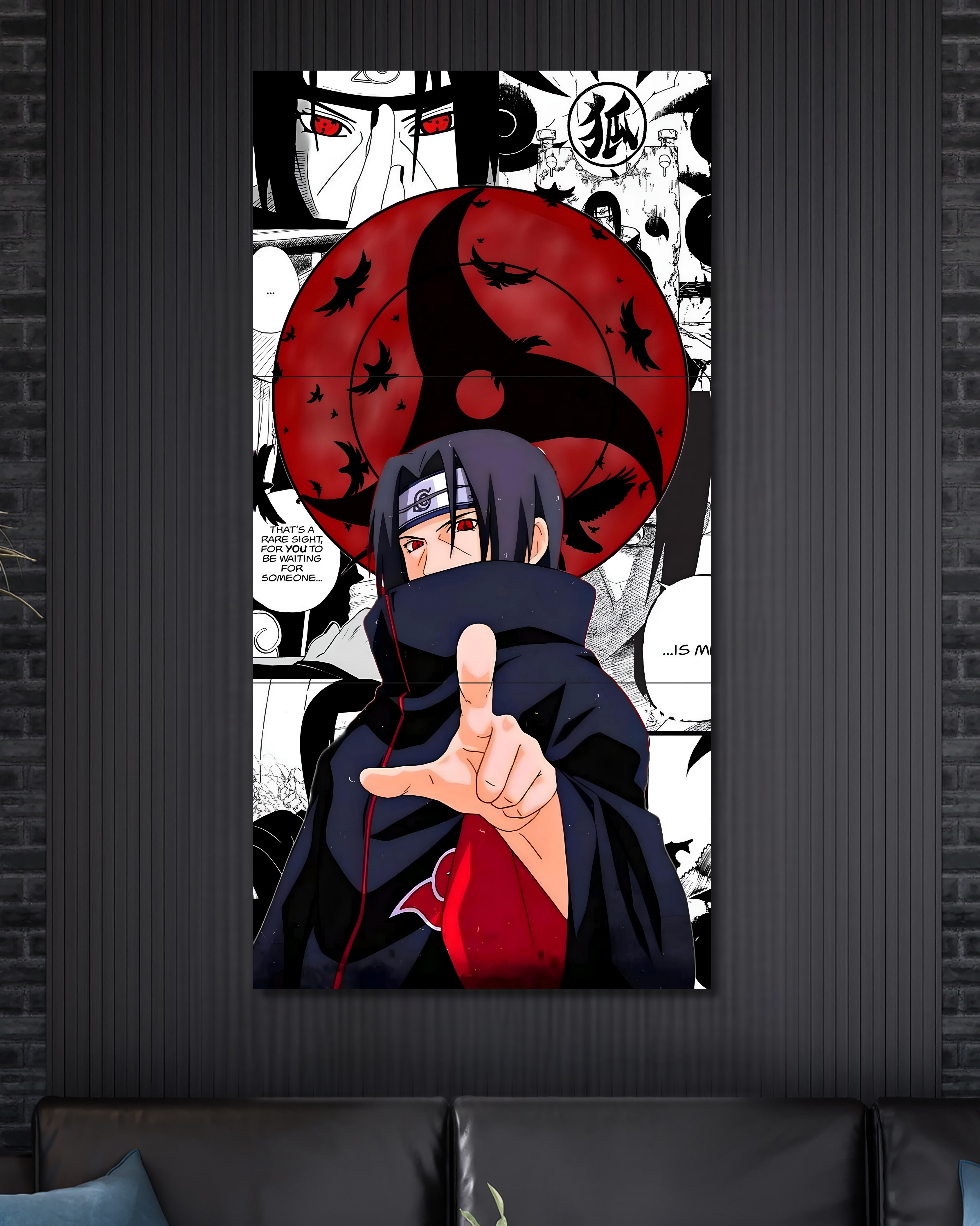 Itachi Manga | Naruto | Split Poster | 3 Piece Set | Anime