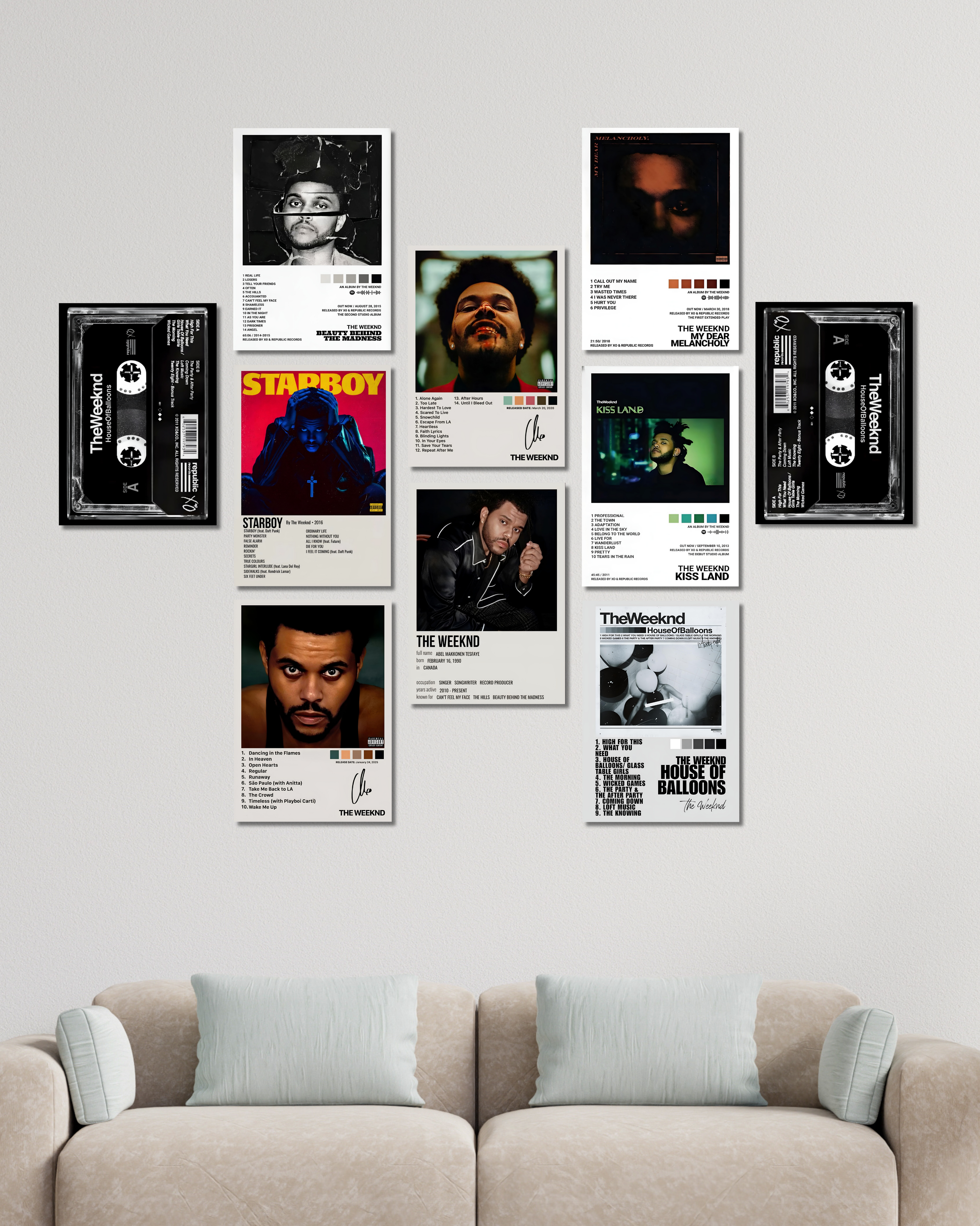 The Weeknd Album Card Collage Set