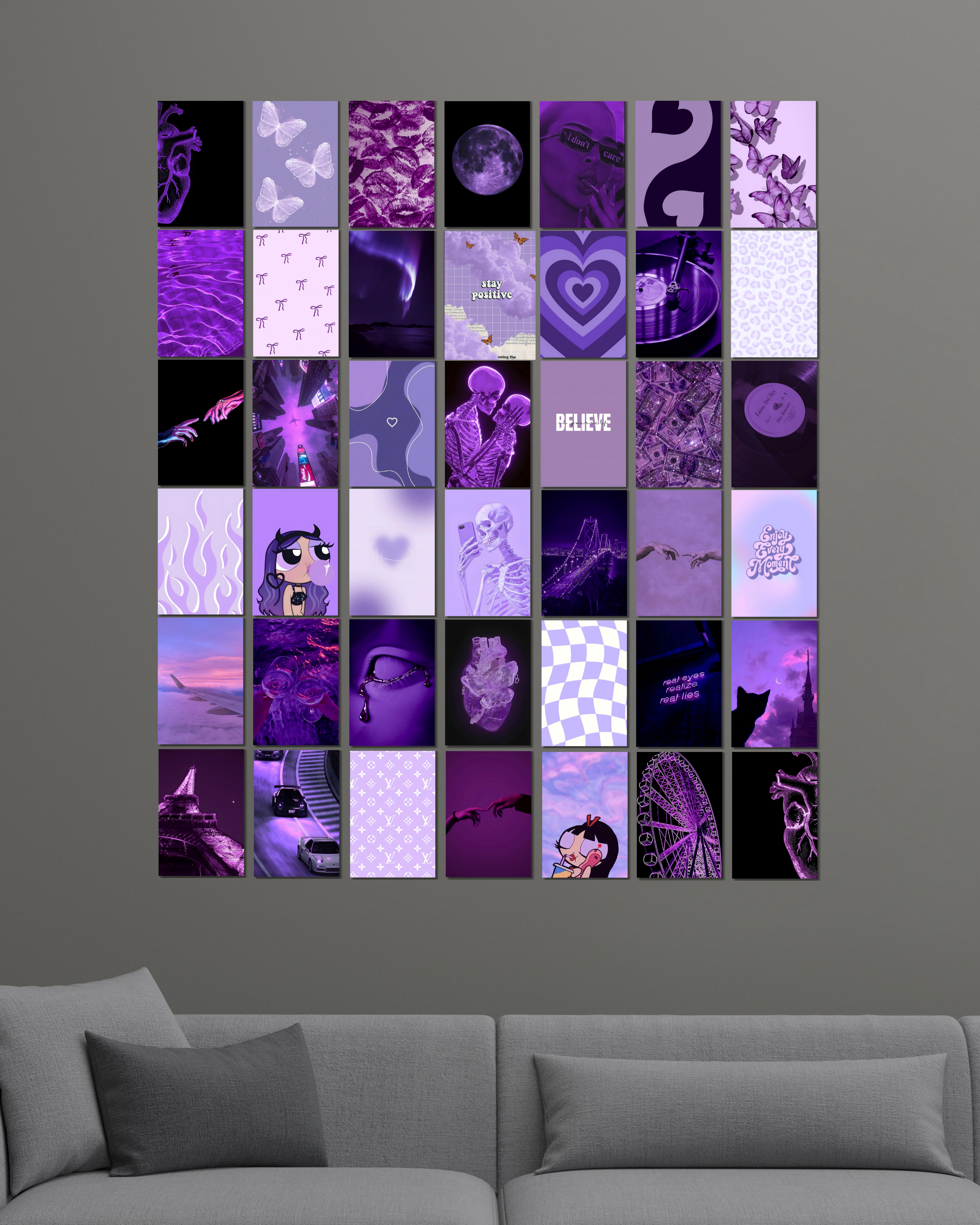 42 Aesthetic Purple Collage Set