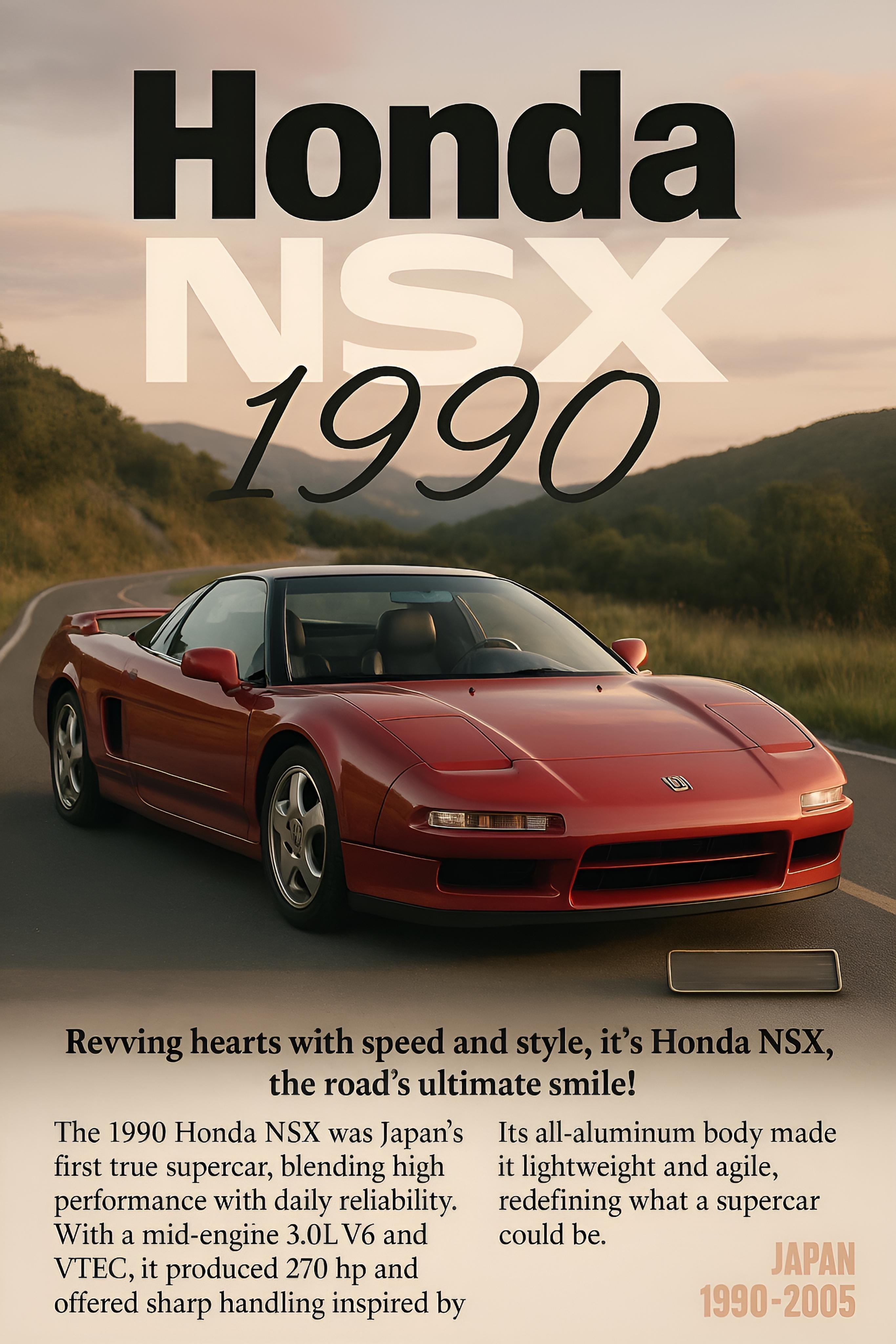 Honda NSX (1990) Hyper-Realistic | Vintage Cars