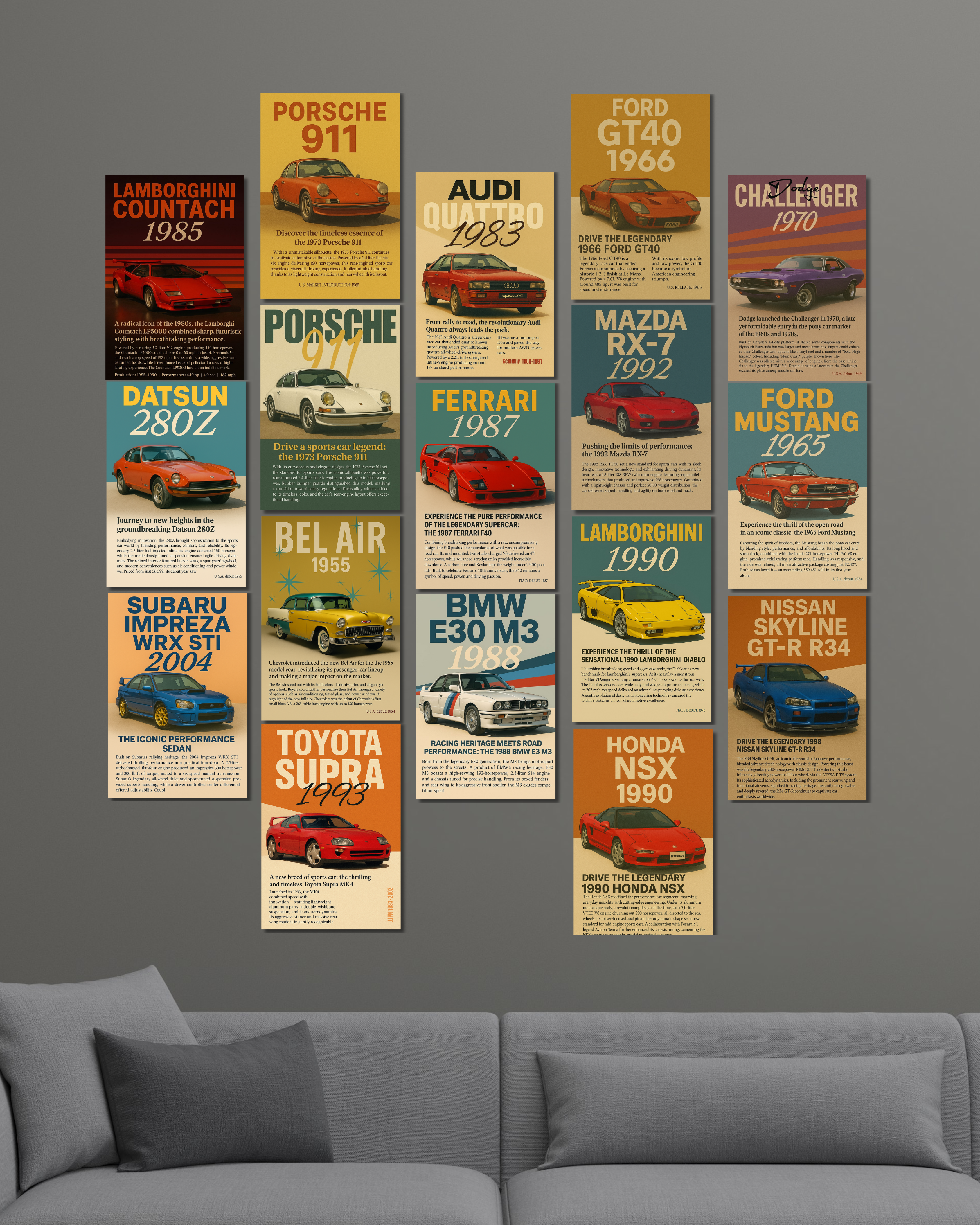18 Classic Car Collage Set
