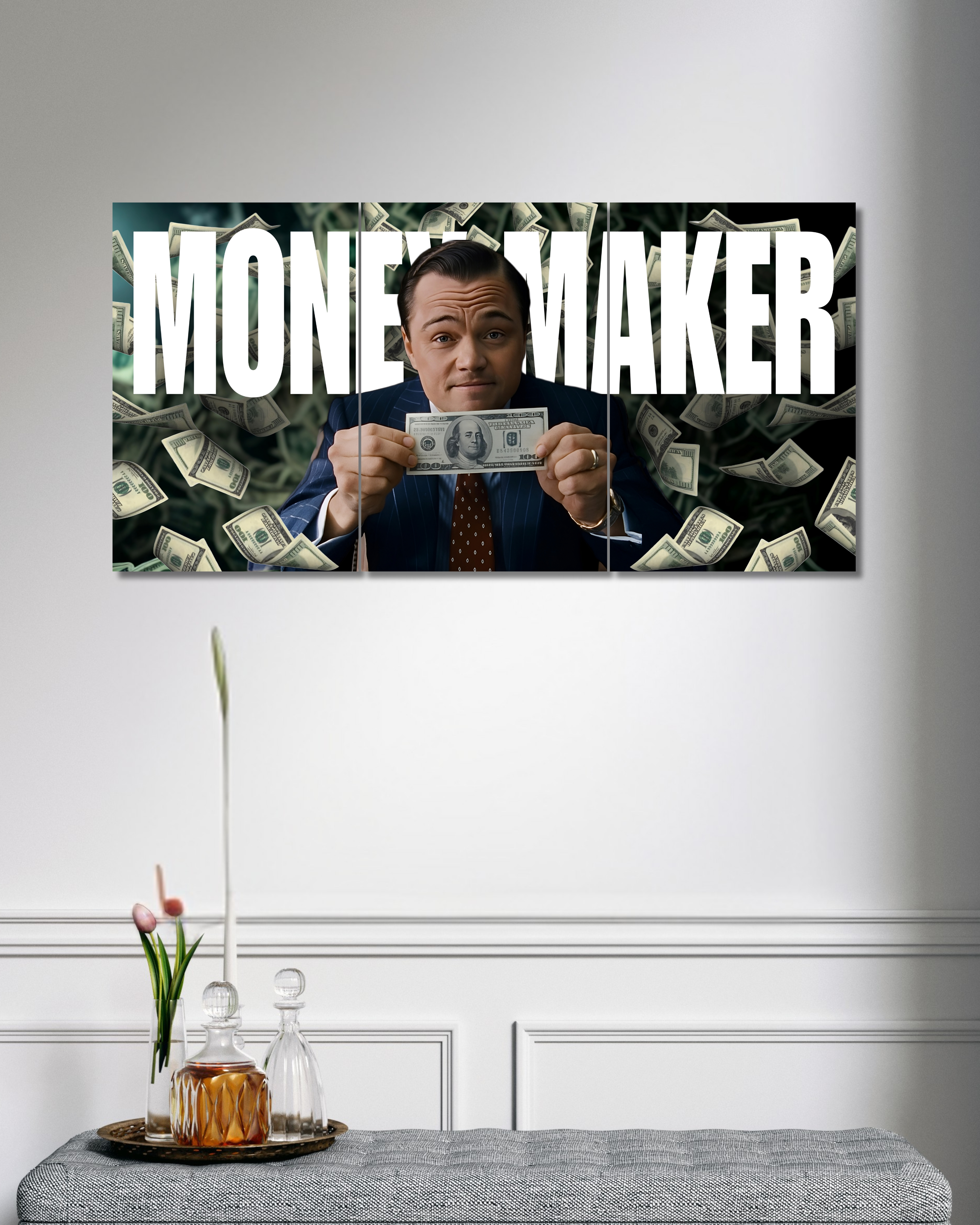 Money Maker | Wolf Of The Wall Street | Split Poster | 3 Piece Set | Movie
