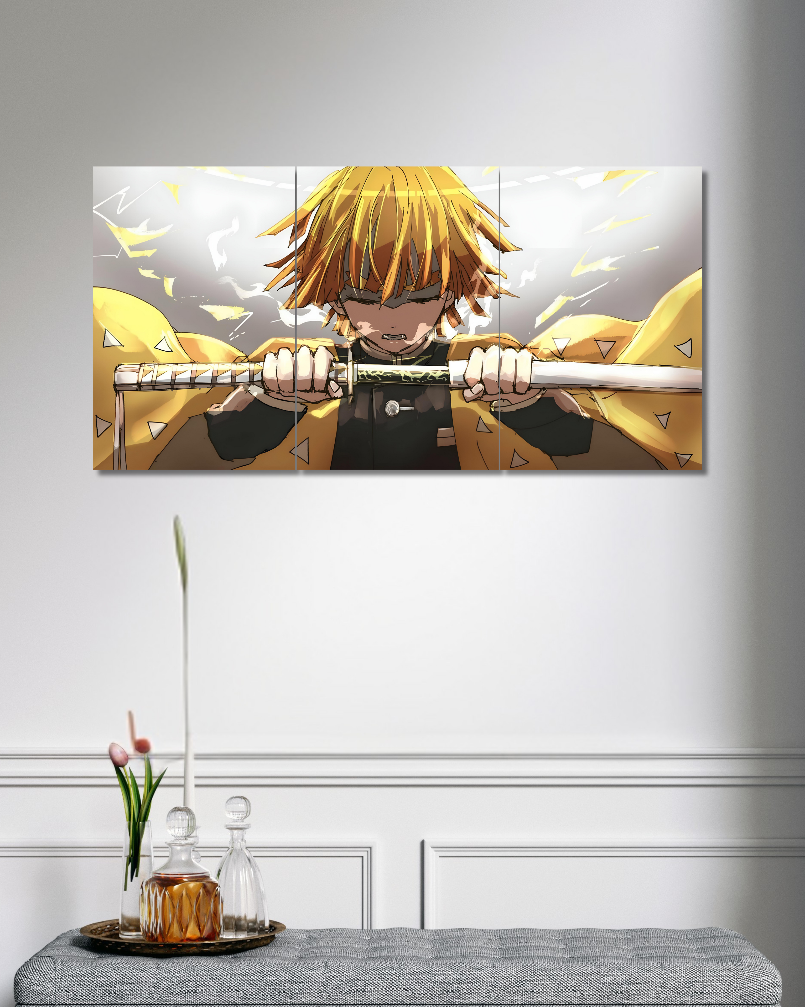 Zenitsu 04 | Demon Slayer | Split Poster | 3 Piece Set | Anime